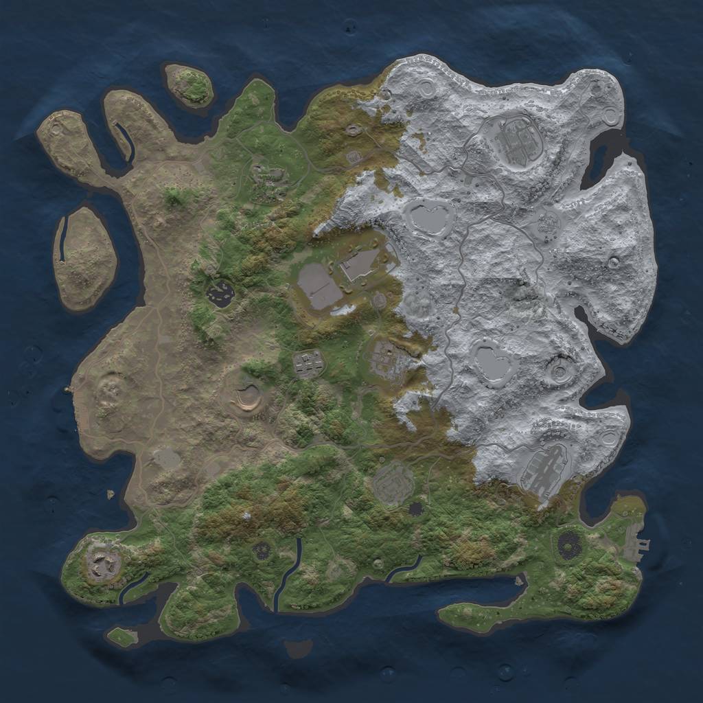 Rust Map: Procedural Map, Size: 4000, Seed: 2140535, 19 Monuments