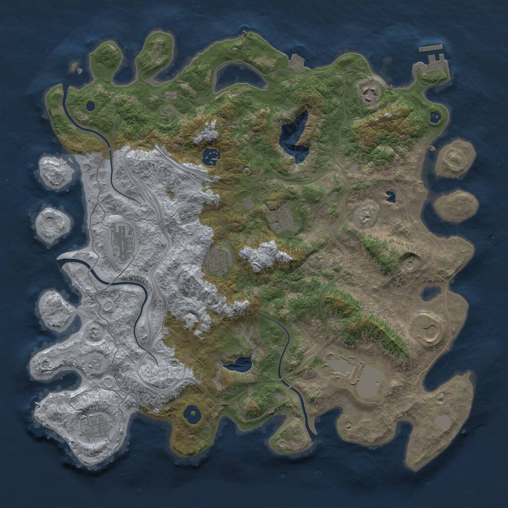 Rust Map: Procedural Map, Size: 4300, Seed: 6358321, 14 Monuments