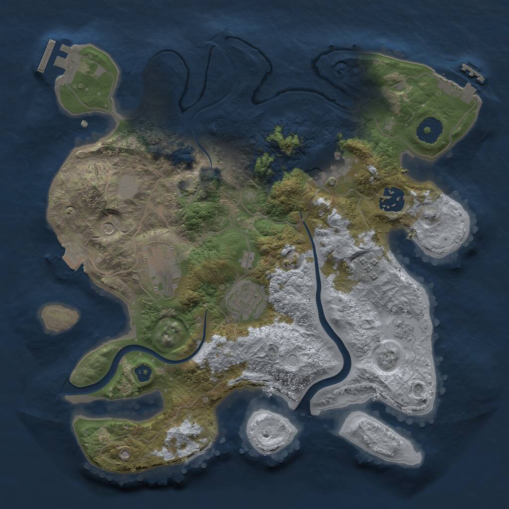 Rust Map: Procedural Map, Size: 3000, Seed: 340953, 11 Monuments