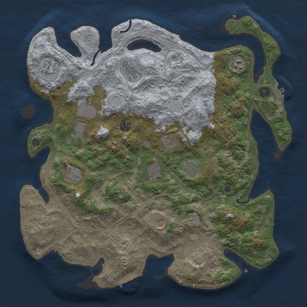 Rust Map: Procedural Map, Size: 4250, Seed: 1355921577, 19 Monuments