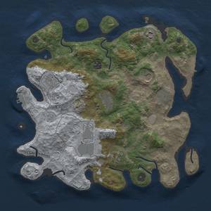 Thumbnail Rust Map: Procedural Map, Size: 3600, Seed: 1645803615, 17 Monuments