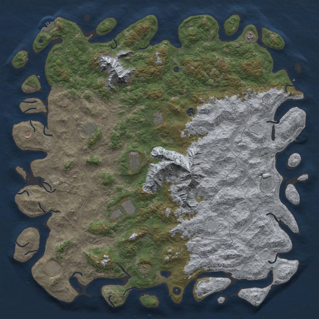 Rust Map: Procedural Map, Size: 6000, Seed: 531767567, 20 Monuments
