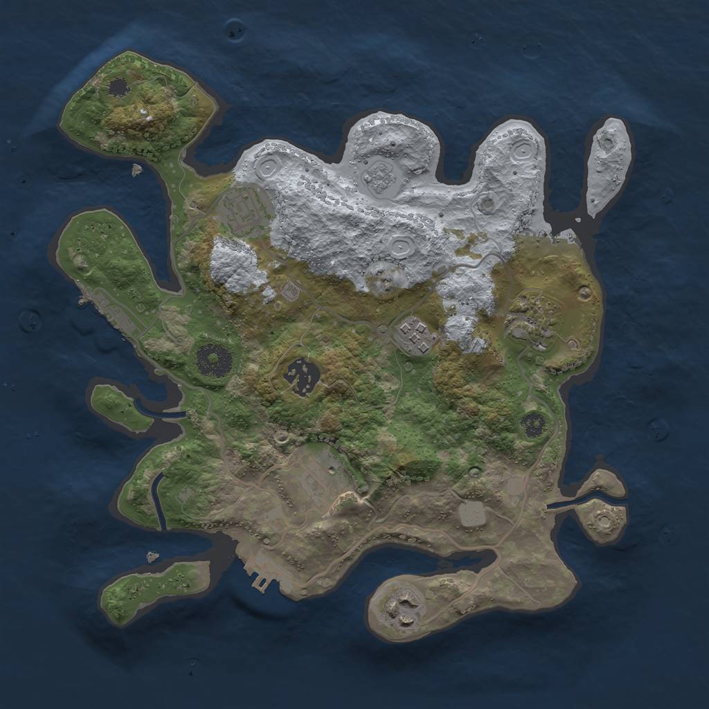 Rust Map: Procedural Map, Size: 3000, Seed: 88888888, 14 Monuments