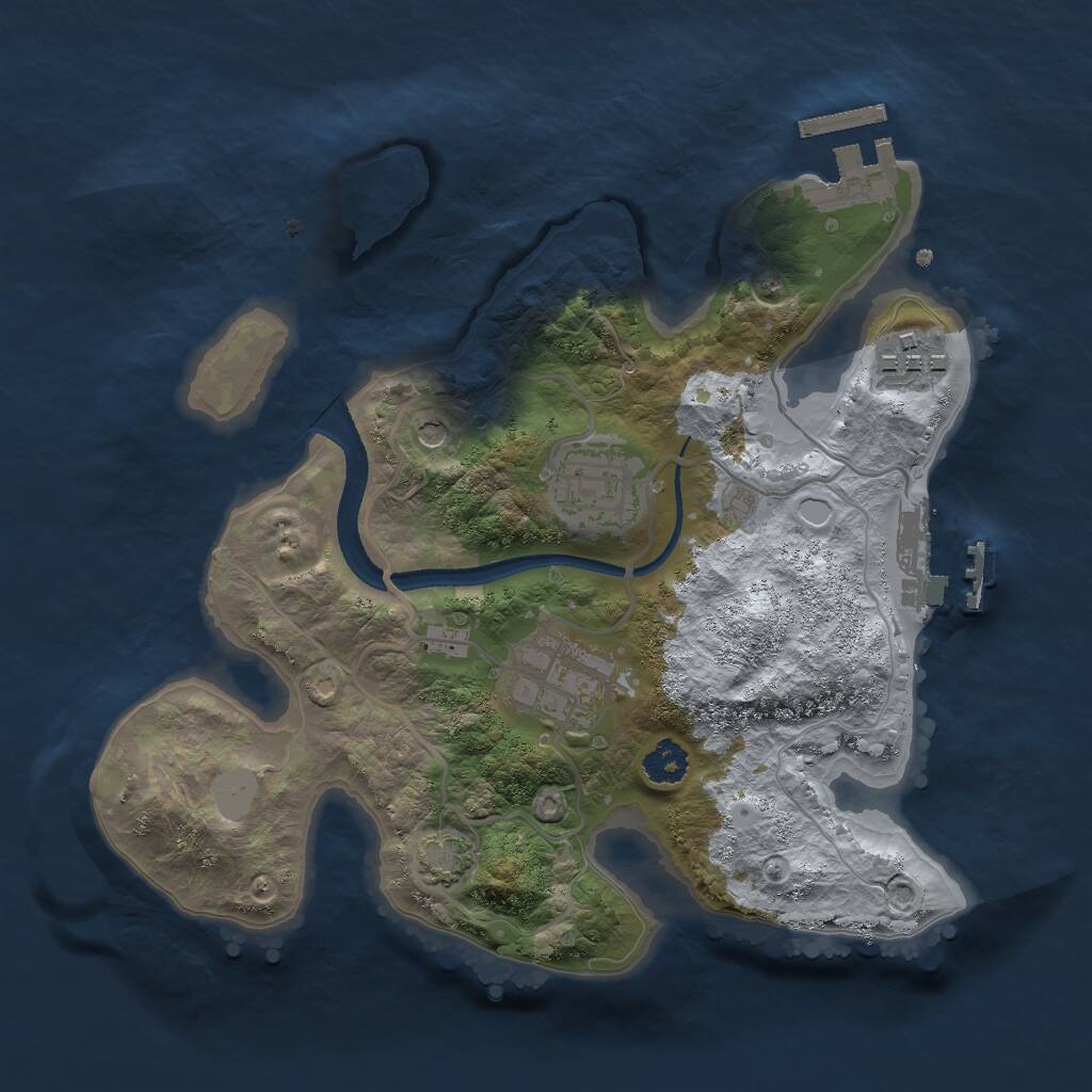 Rust Map: Procedural Map, Size: 2500, Seed: 1522327031, 8 Monuments