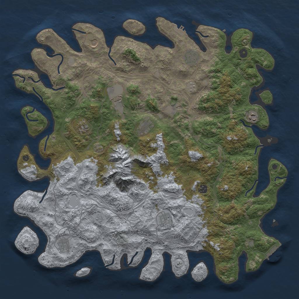 Rust Map: Procedural Map, Size: 5000, Seed: 1447254769, 20 Monuments
