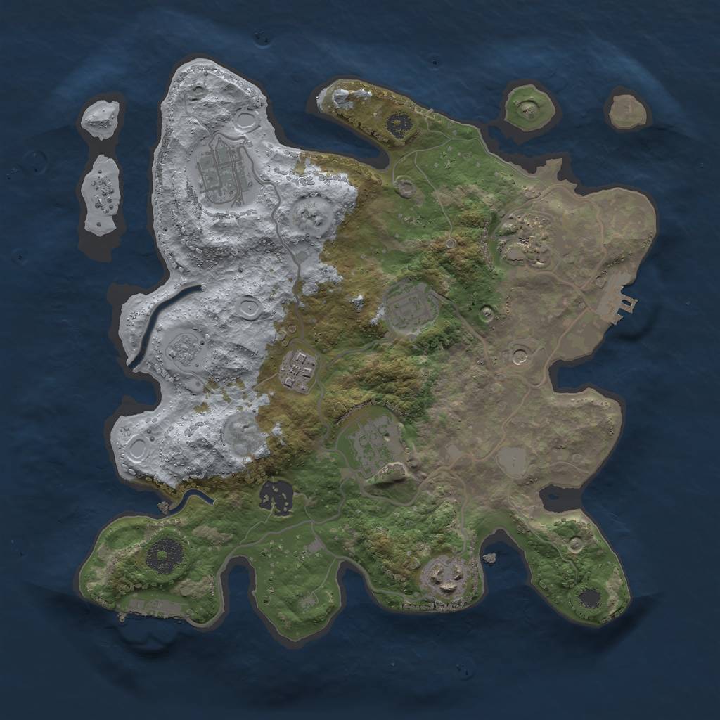Rust Map: Procedural Map, Size: 3000, Seed: 112128922, 16 Monuments