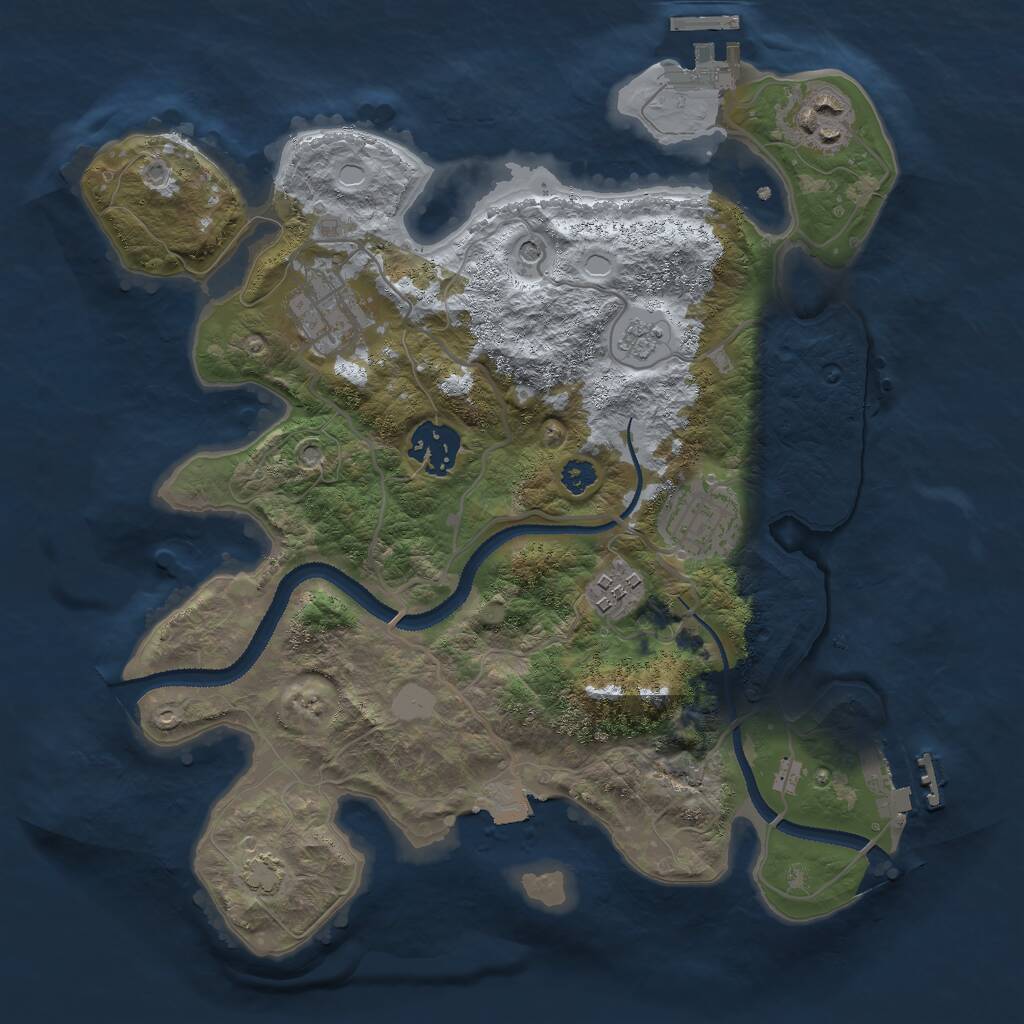 Rust Map: Procedural Map, Size: 3000, Seed: 22659, 11 Monuments