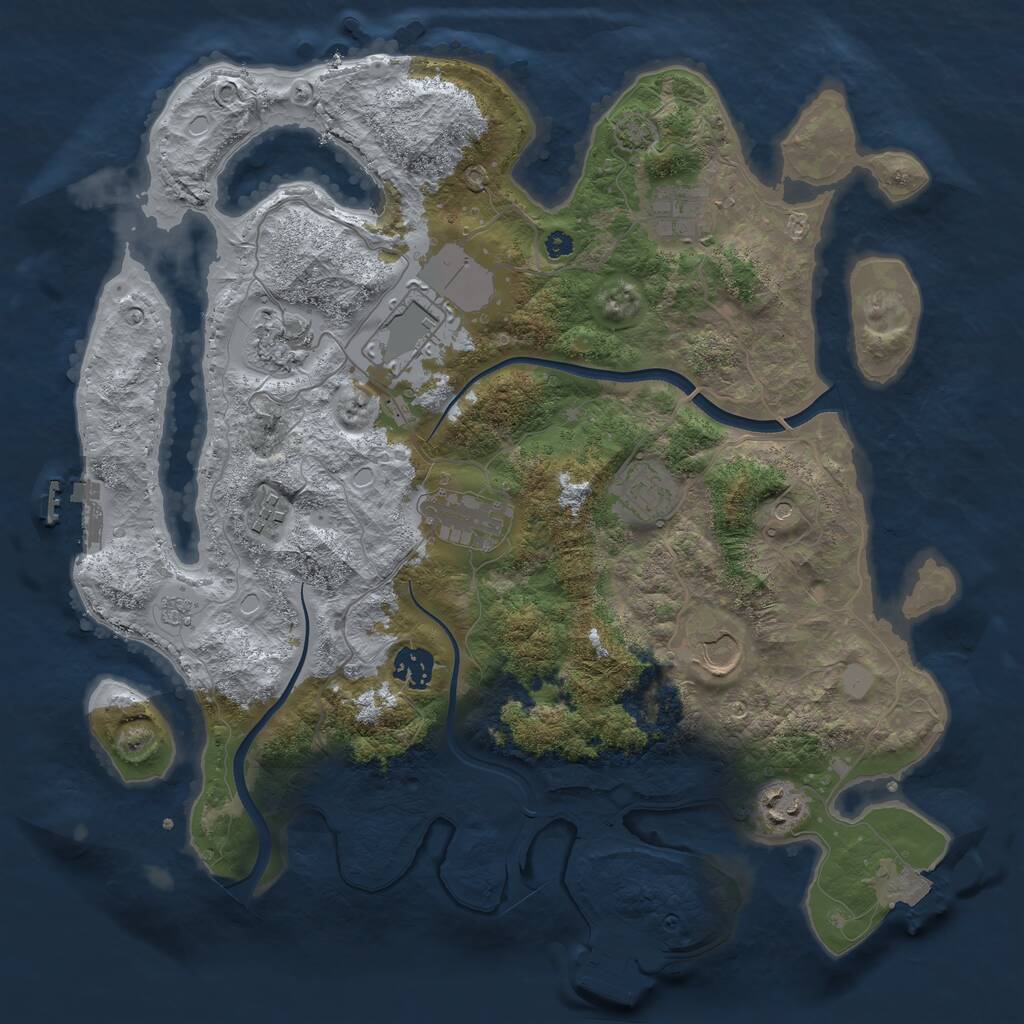 Rust Map: Procedural Map, Size: 3700, Seed: 1779597916, 15 Monuments