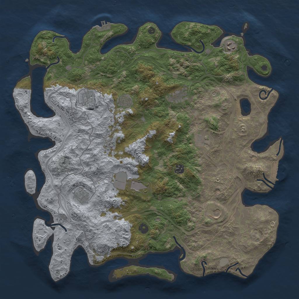 Rust Map: Procedural Map, Size: 4500, Seed: 1582765566, 19 Monuments