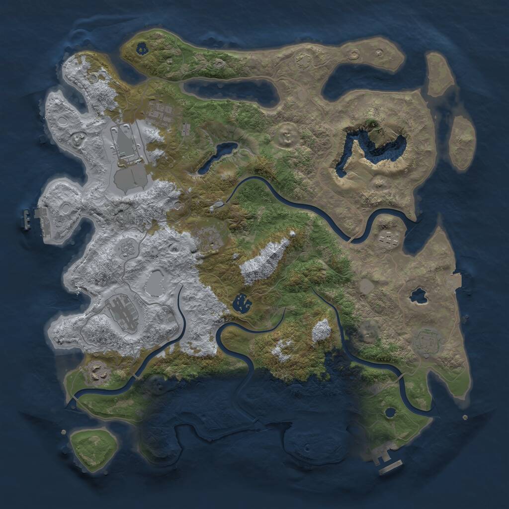 Rust Map: Procedural Map, Size: 4096, Seed: 1775180867, 14 Monuments