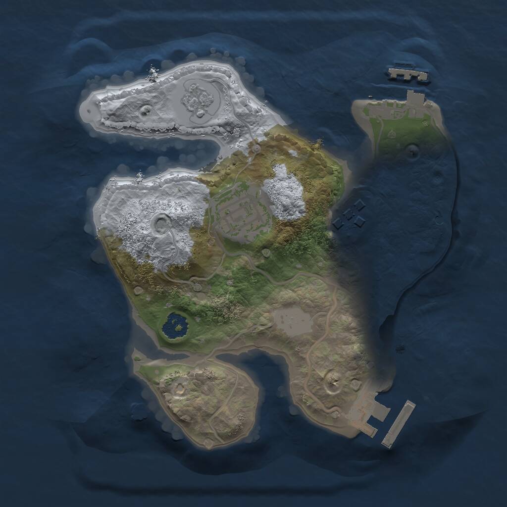 Rust Map: Procedural Map, Size: 2000, Seed: 850234, 6 Monuments