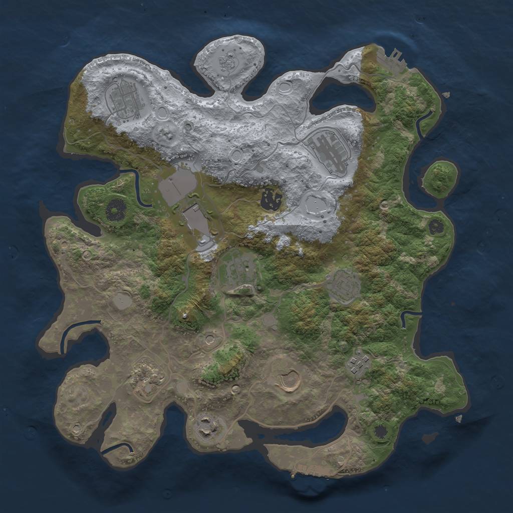 Rust Map: Procedural Map, Size: 3500, Seed: 853773177, 19 Monuments
