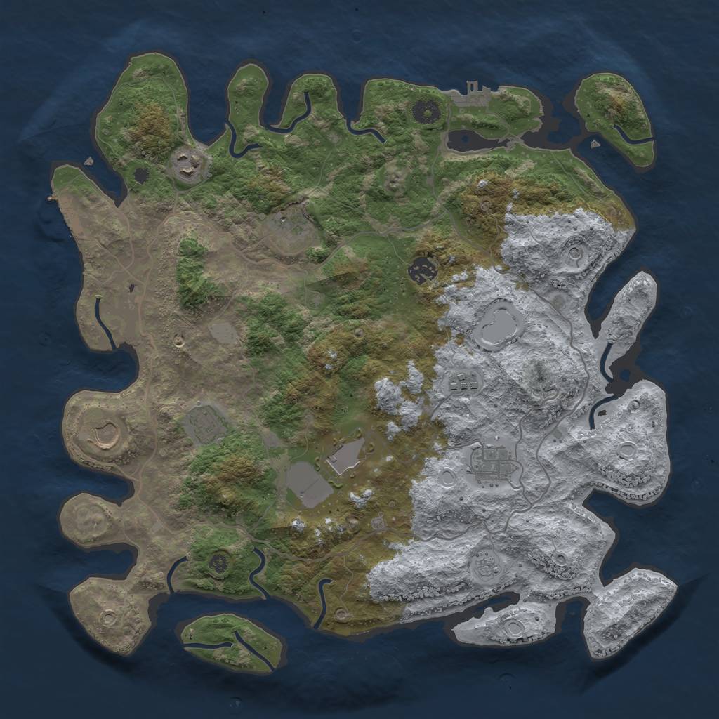 Rust Map: Procedural Map, Size: 4000, Seed: 18062, 17 Monuments