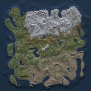 Thumbnail Rust Map: Procedural Map, Size: 4500, Seed: 364591974, 15 Monuments
