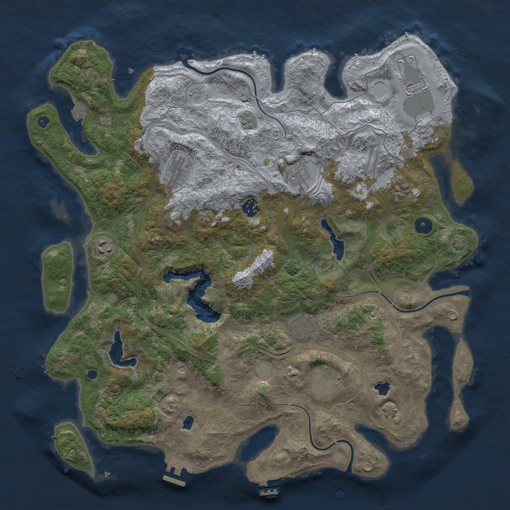 Rust Map: Procedural Map, Size: 4500, Seed: 364591974, 15 Monuments