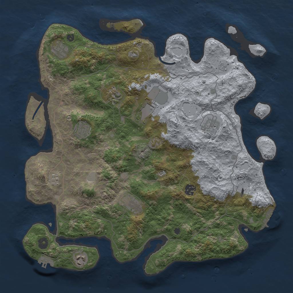 Rust Map: Procedural Map, Size: 4000, Seed: 456813035, 18 Monuments