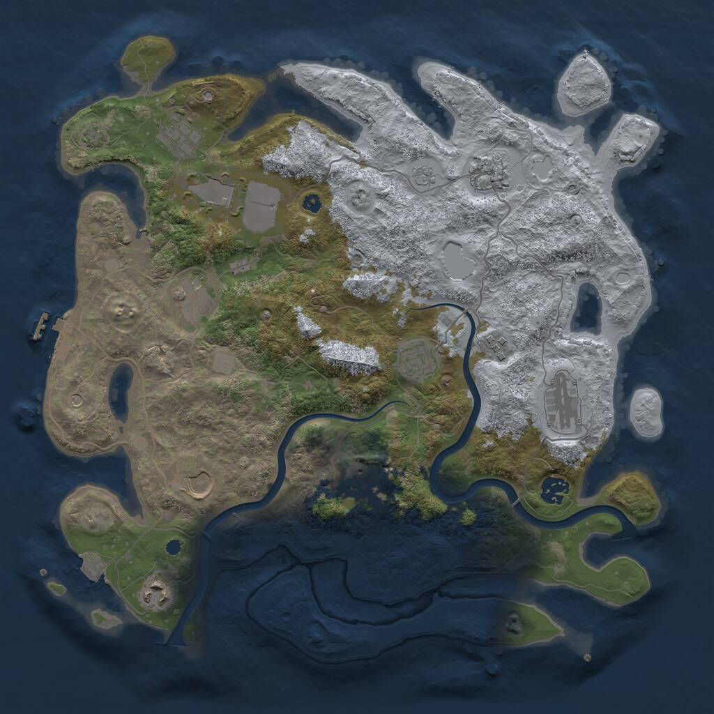 Rust Map: Procedural Map, Size: 3850, Seed: 943924504, 16 Monuments