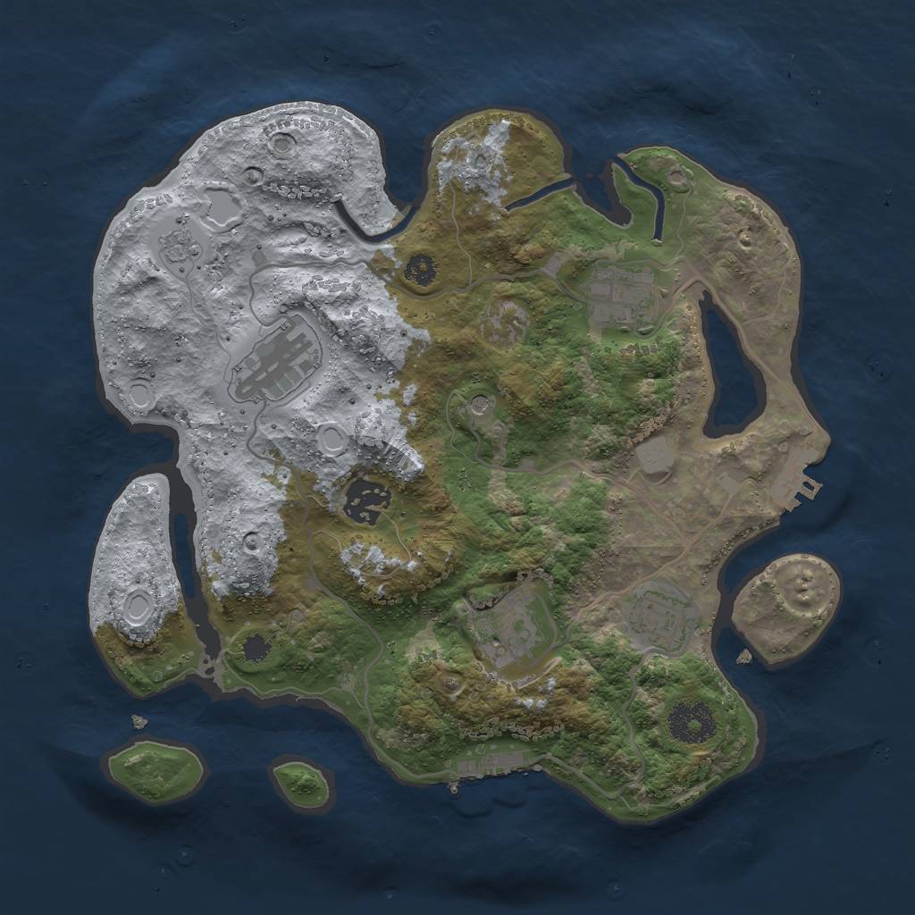 Rust Map: Procedural Map, Size: 3000, Seed: 178043573, 14 Monuments