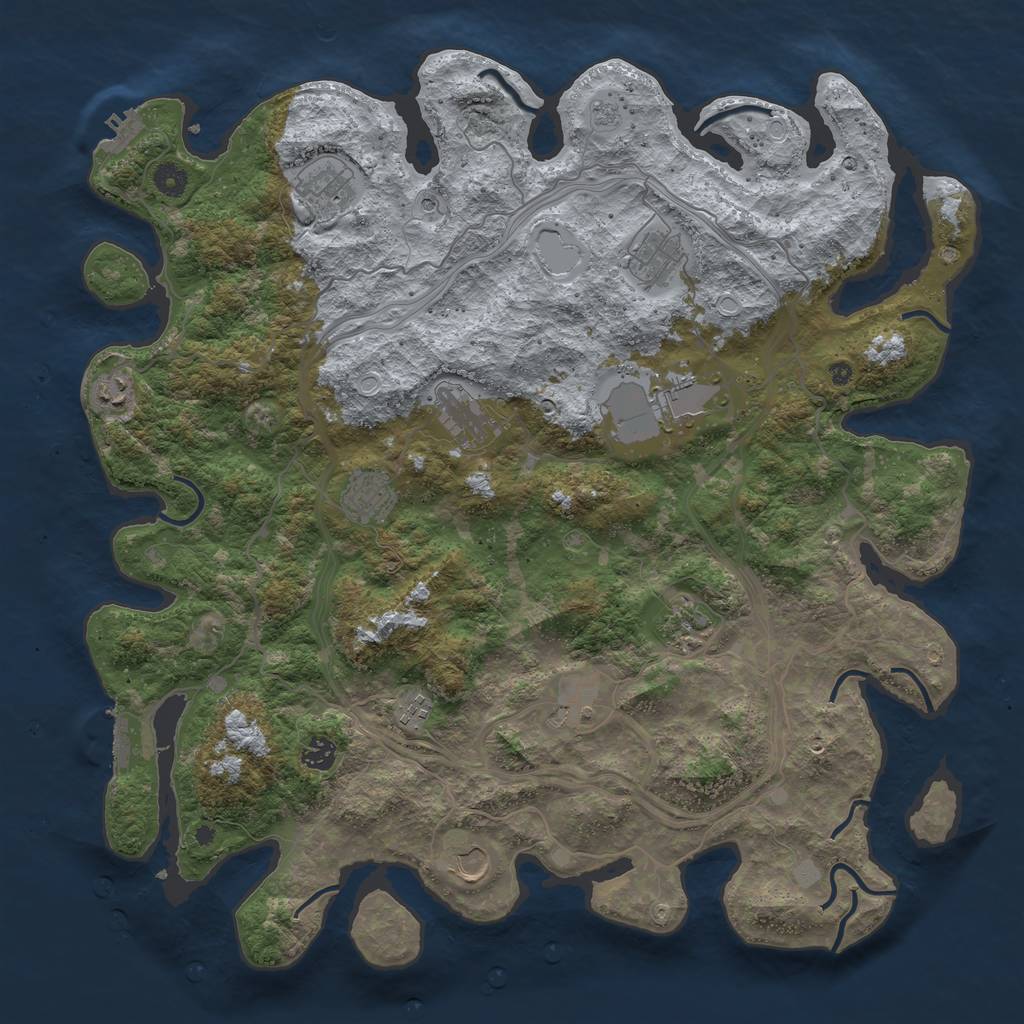 Rust Map: Procedural Map, Size: 4500, Seed: 9590, 20 Monuments