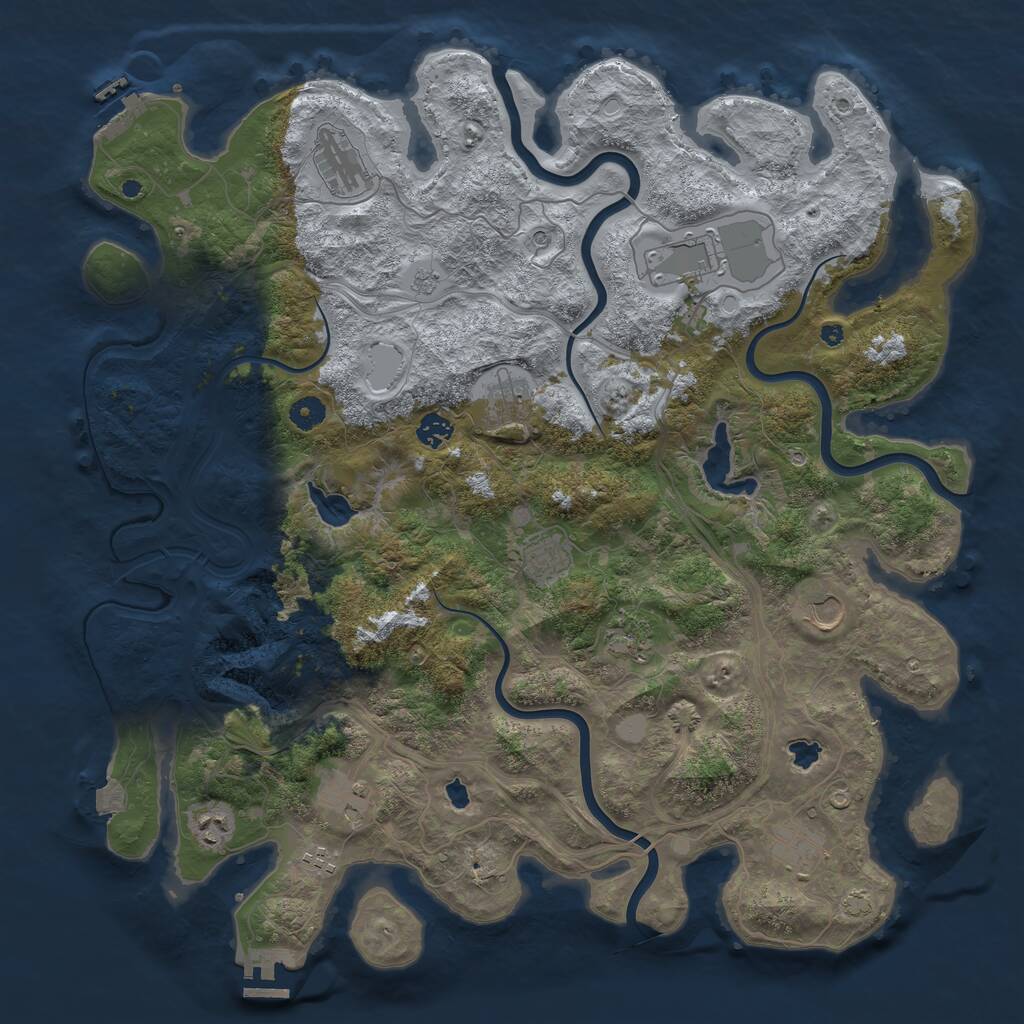 Rust Map: Procedural Map, Size: 4500, Seed: 9590, 17 Monuments