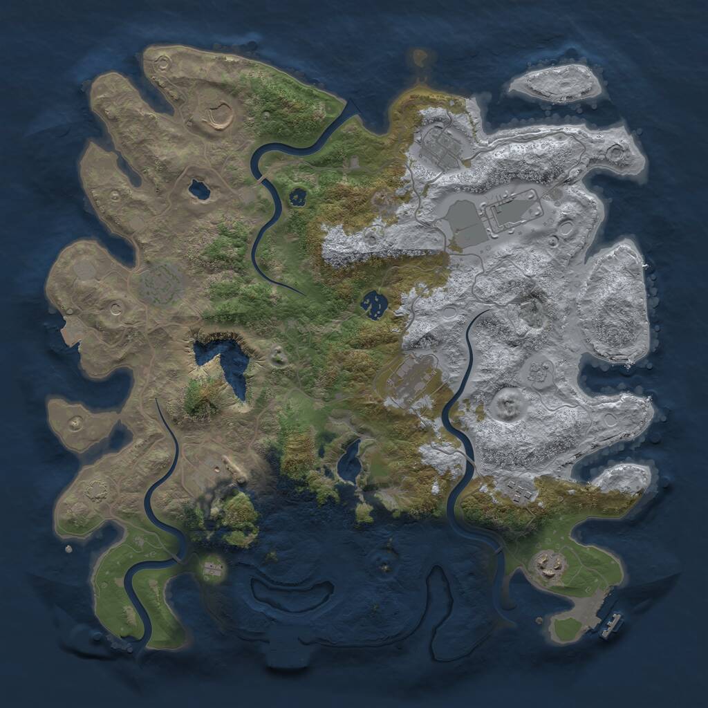 Rust Map: Procedural Map, Size: 4000, Seed: 1966264702, 15 Monuments