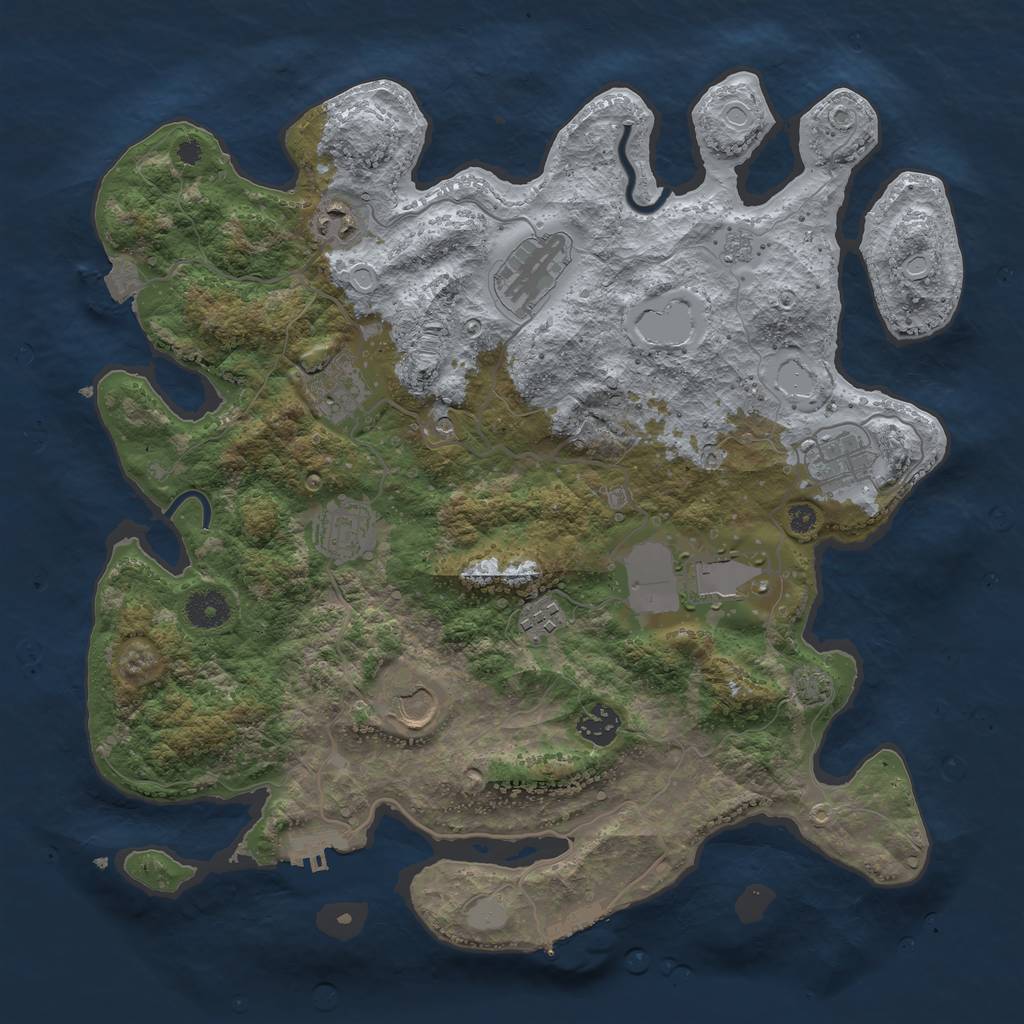 Rust Map: Procedural Map, Size: 3750, Seed: 2092632183, 17 Monuments
