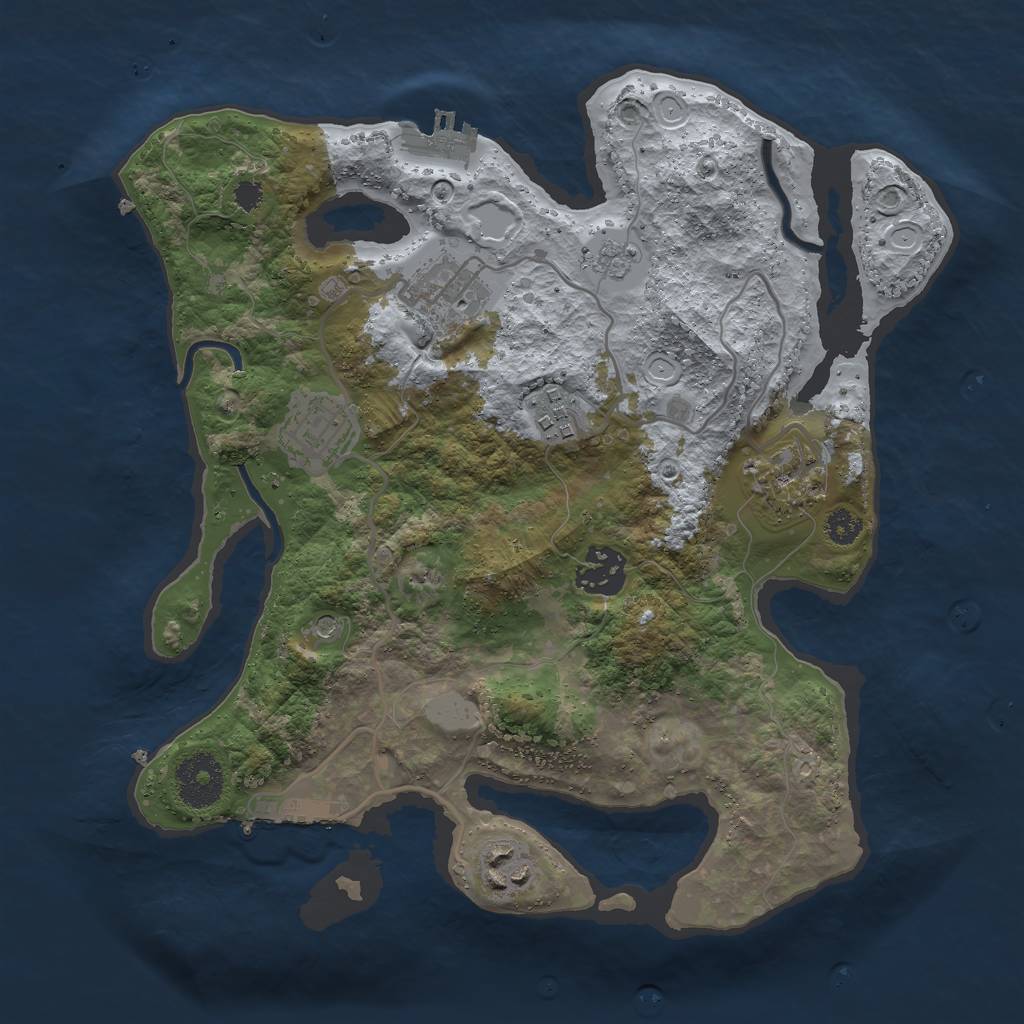 Rust Map: Procedural Map, Size: 3000, Seed: 19838, 15 Monuments