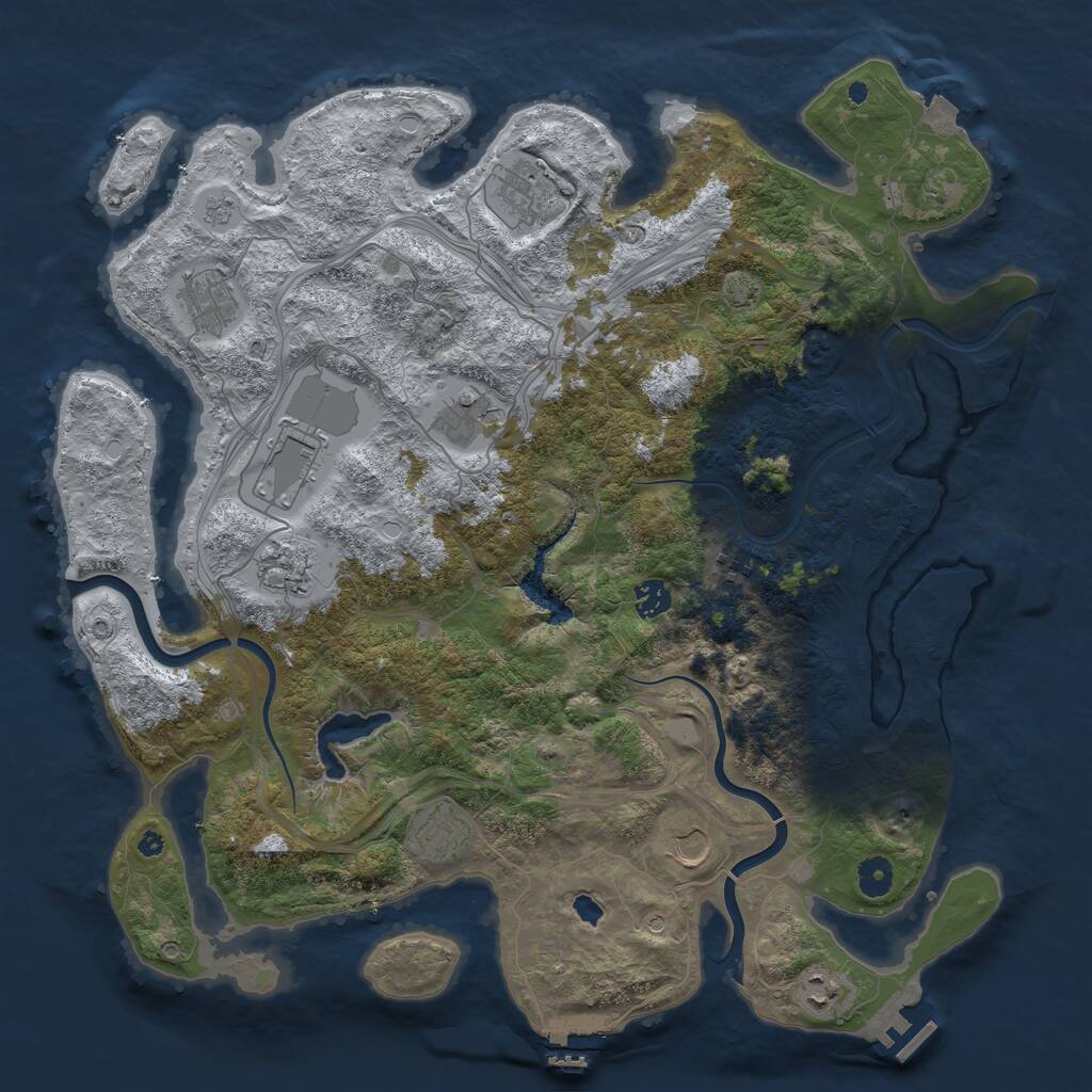 Rust Map: Procedural Map, Size: 4300, Seed: 517656492, 16 Monuments