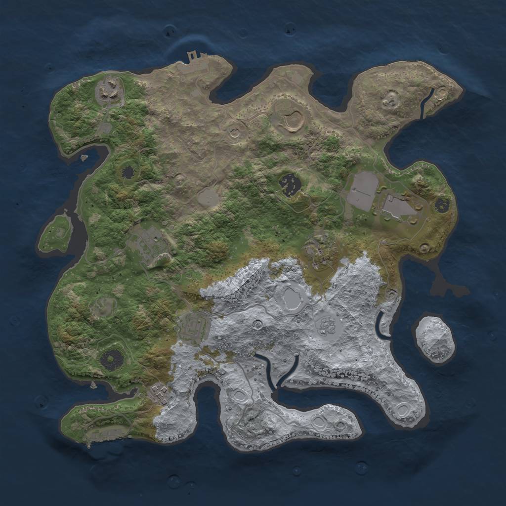Rust Map: Procedural Map, Size: 3500, Seed: 763305286, 17 Monuments