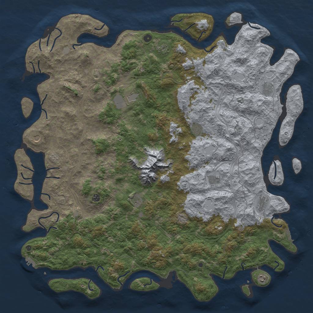 Rust Map: Procedural Map, Size: 6000, Seed: 5849, 20 Monuments
