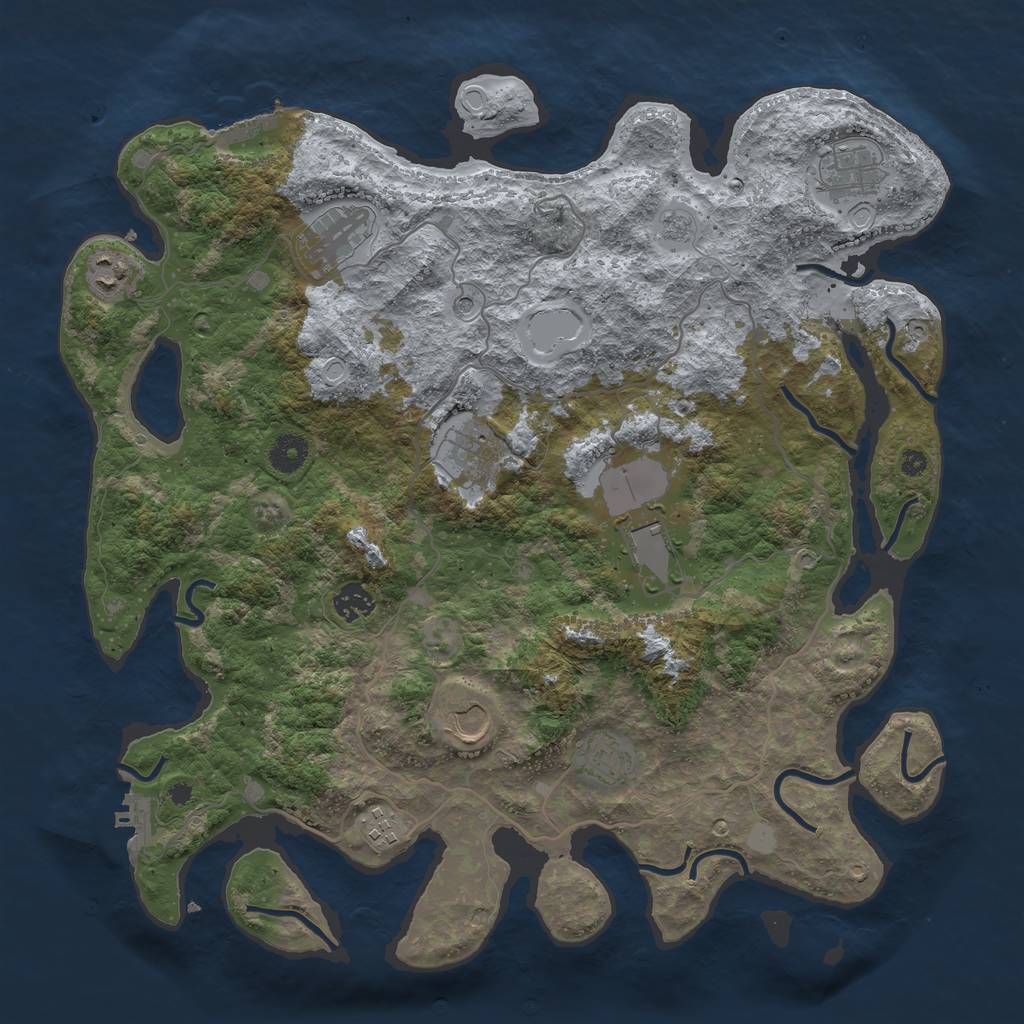 Rust Map: Procedural Map, Size: 4000, Seed: 867572, 18 Monuments