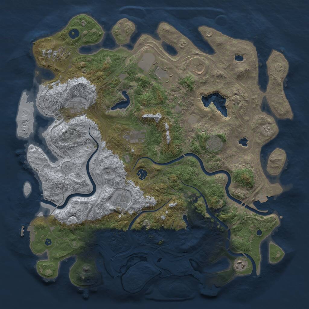 Rust Map: Procedural Map, Size: 4500, Seed: 1805923961, 16 Monuments