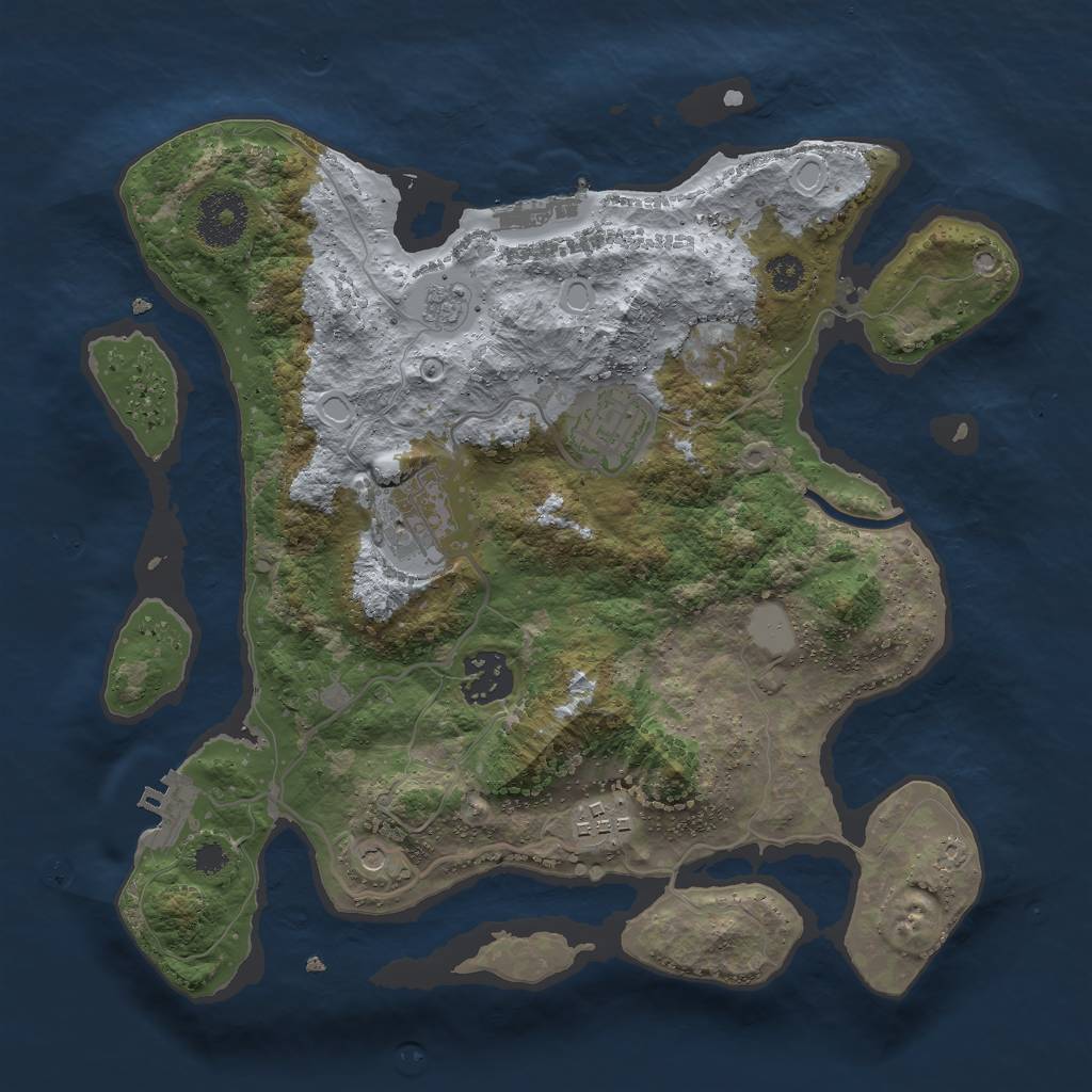 Rust Map: Procedural Map, Size: 3000, Seed: 17266, 13 Monuments
