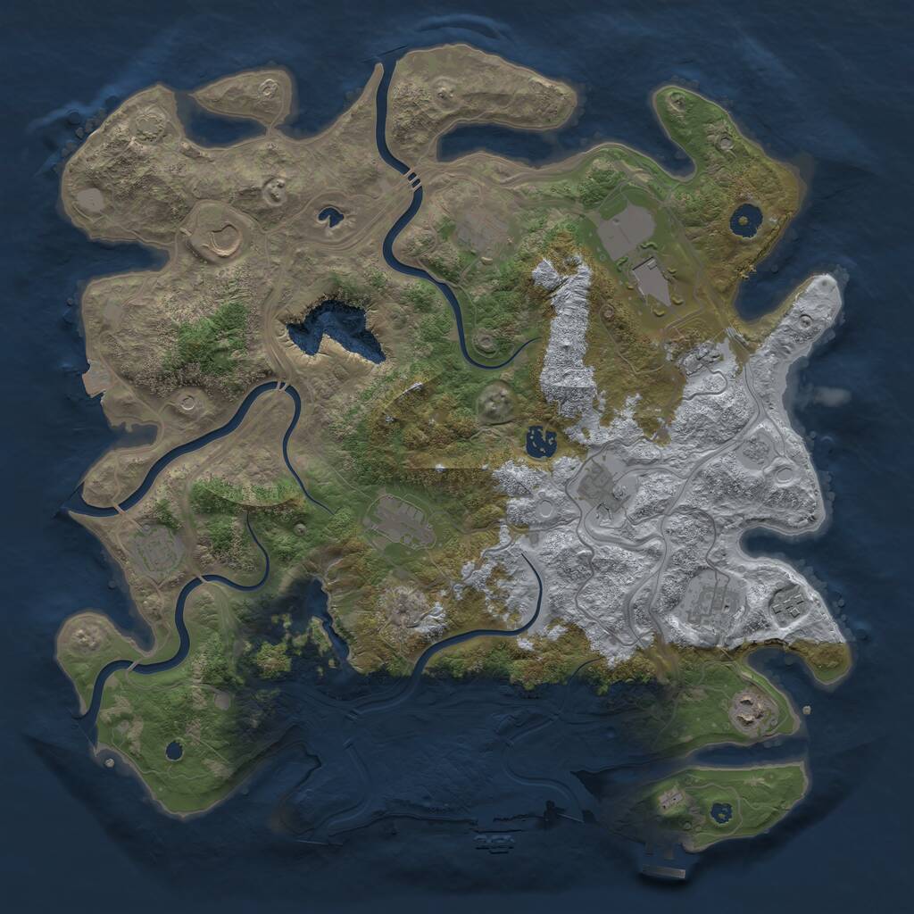 Rust Map: Procedural Map, Size: 4250, Seed: 4, 17 Monuments