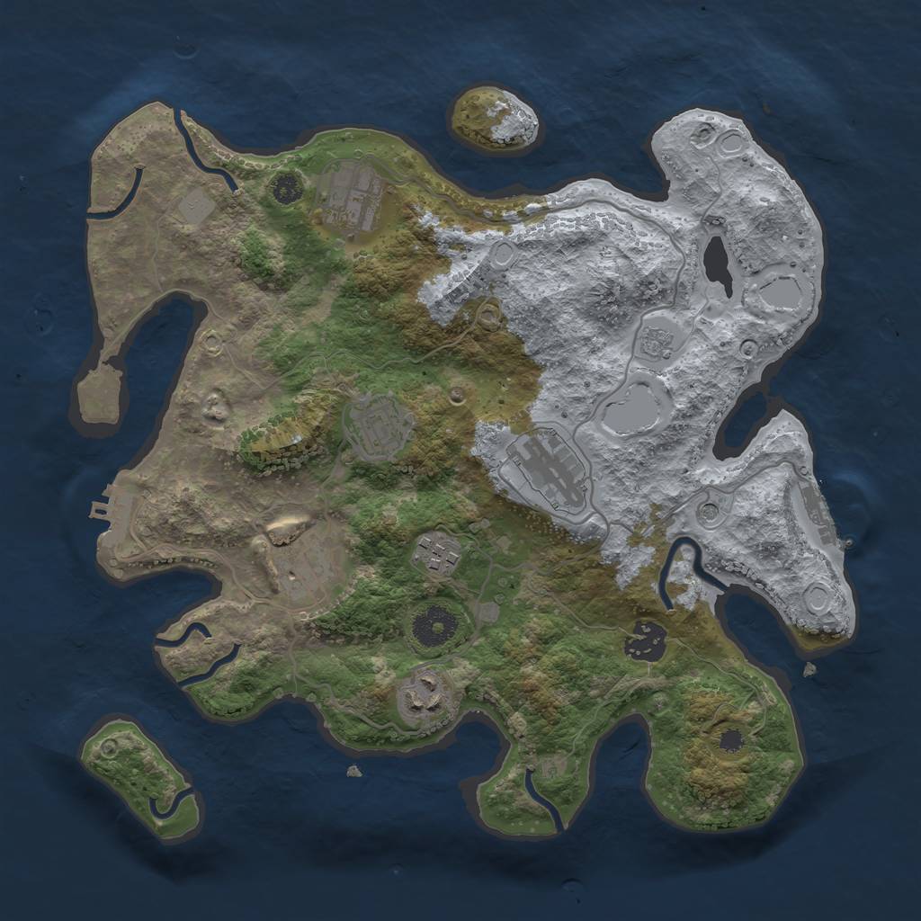 Rust Map: Procedural Map, Size: 3293, Seed: 1971, 16 Monuments