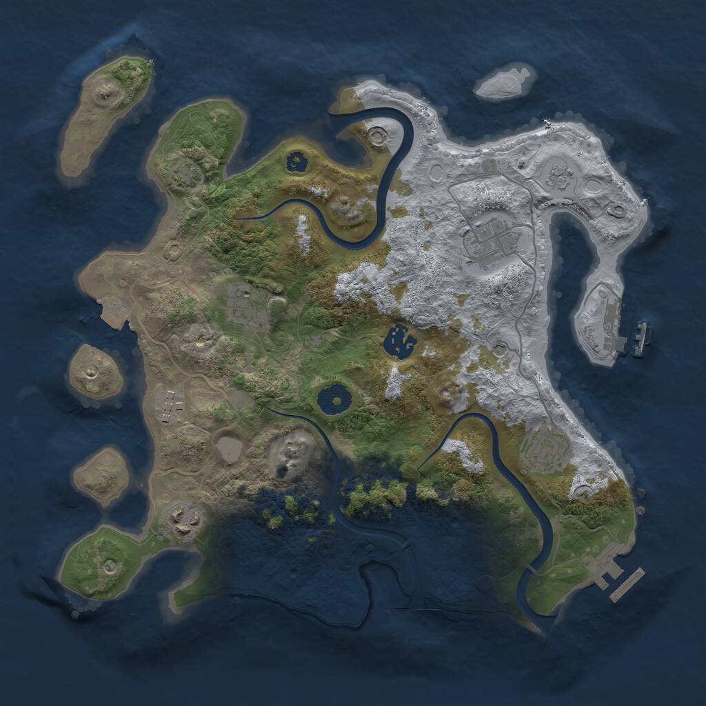 Rust Map: Procedural Map, Size: 3300, Seed: 123, 12 Monuments