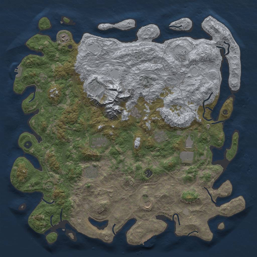 Rust Map: Procedural Map, Size: 5000, Seed: 544540028, 20 Monuments