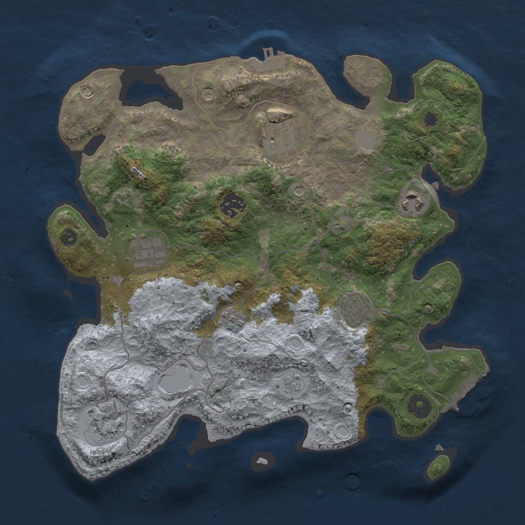 Rust Map: Procedural Map, Size: 3300, Seed: 1771979037, 16 Monuments