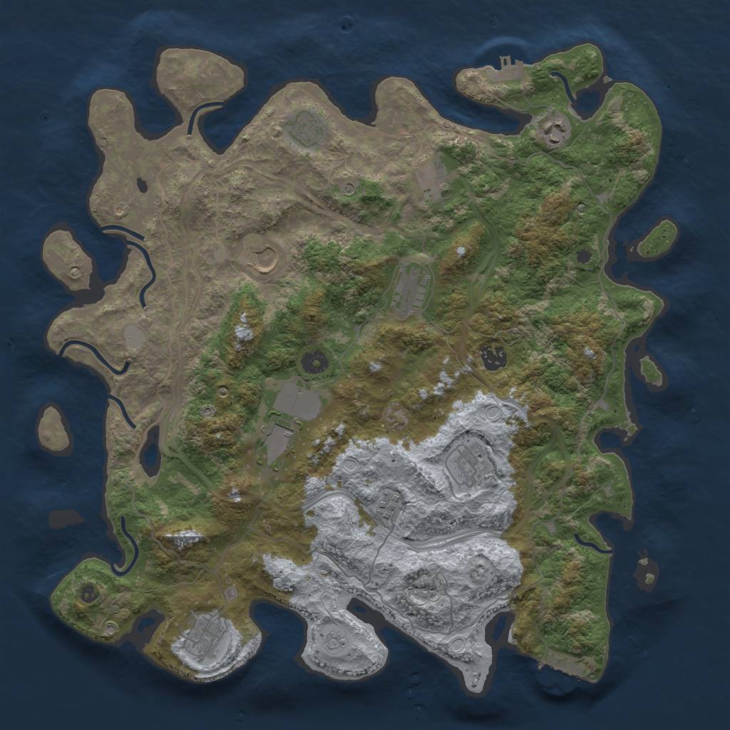 Rust Map: Procedural Map, Size: 4250, Seed: 126421775, 19 Monuments