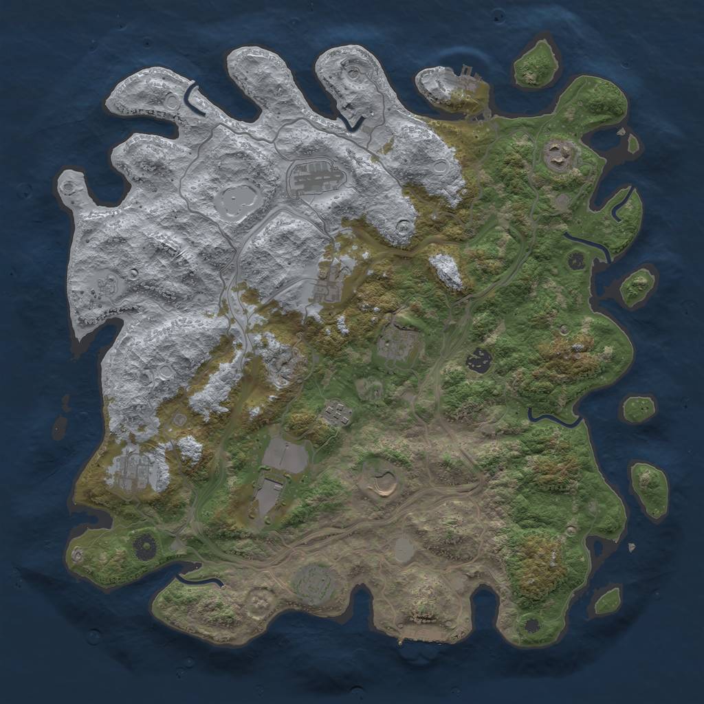 Rust Map: Procedural Map, Size: 4250, Seed: 58600823, 19 Monuments