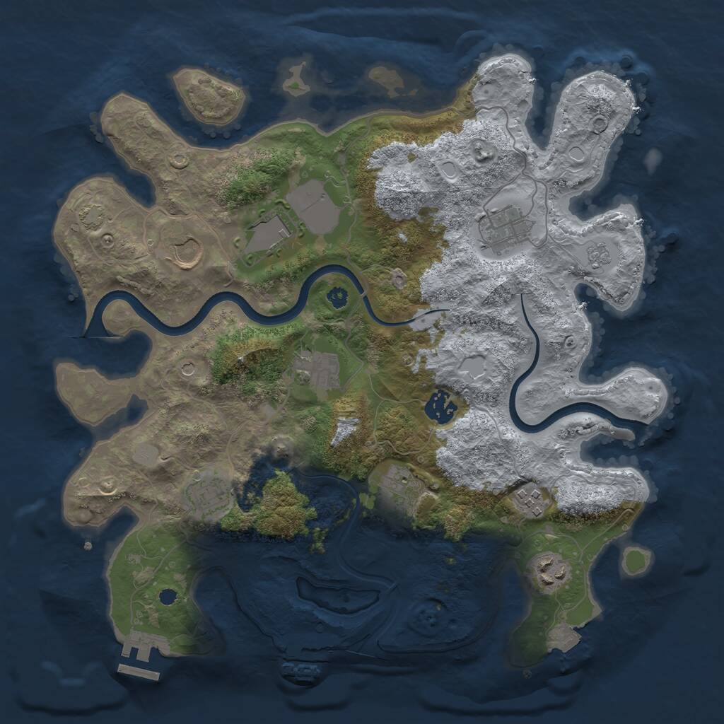Rust Map: Procedural Map, Size: 3500, Seed: 1966264702, 15 Monuments