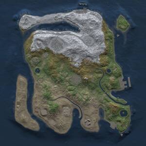 Thumbnail Rust Map: Procedural Map, Size: 3000, Seed: 8132022, 10 Monuments