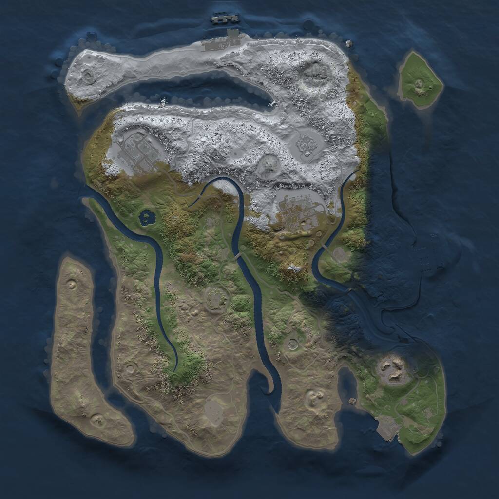 Rust Map: Procedural Map, Size: 3000, Seed: 8132022, 9 Monuments