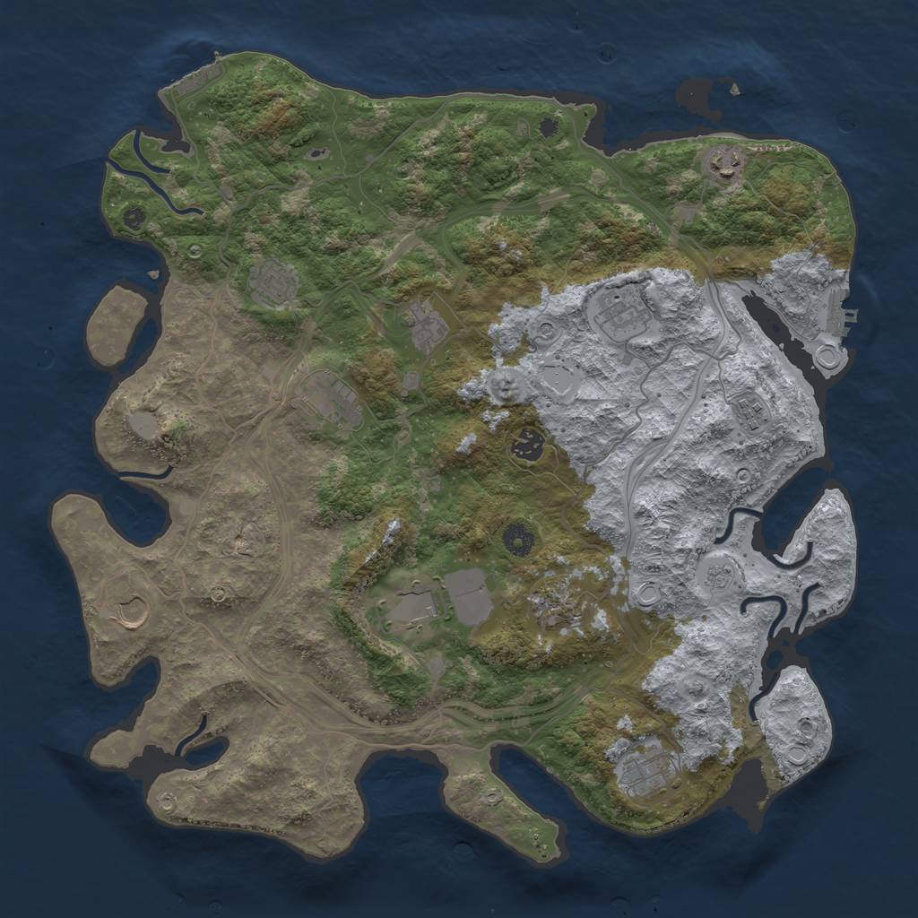 Rust Map: Procedural Map, Size: 4250, Seed: 154264650, 20 Monuments