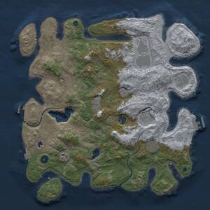 Thumbnail Rust Map: Procedural Map, Size: 4000, Seed: 1851801809, 15 Monuments