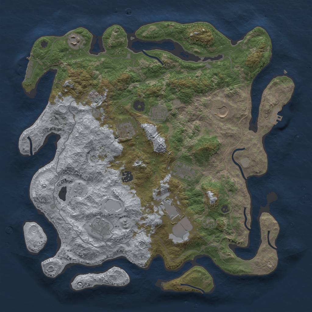 Rust Map: Procedural Map, Size: 4000, Seed: 56622785, 18 Monuments