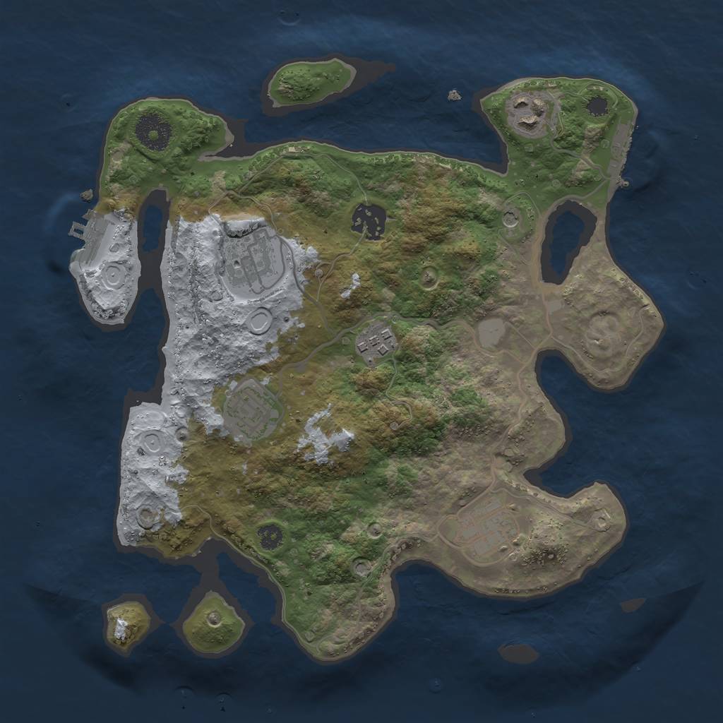 Rust Map: Procedural Map, Size: 3000, Seed: 7291450, 14 Monuments