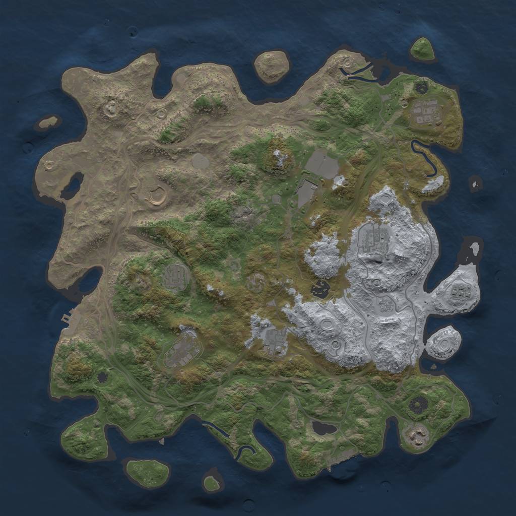 Rust Map: Procedural Map, Size: 4250, Seed: 1059517003, 19 Monuments