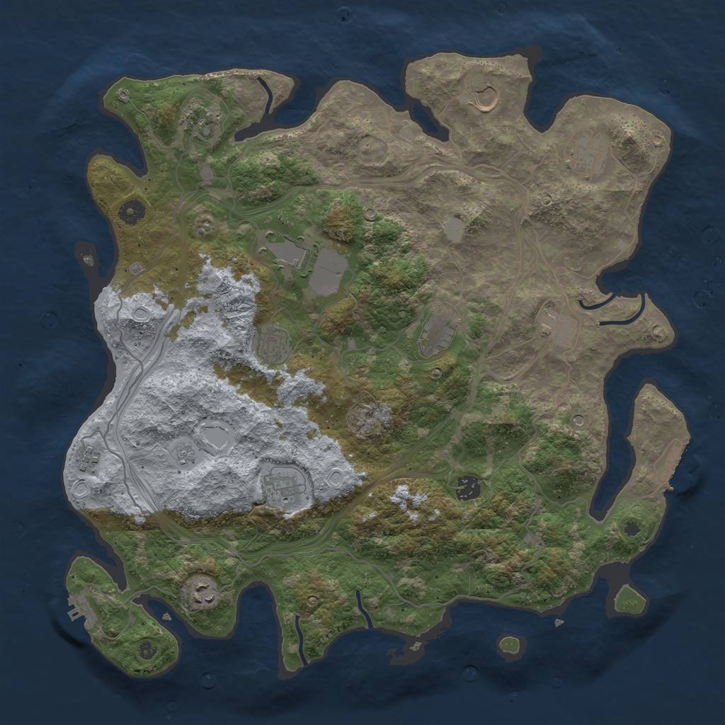 Rust Map: Procedural Map, Size: 4250, Seed: 9774, 20 Monuments