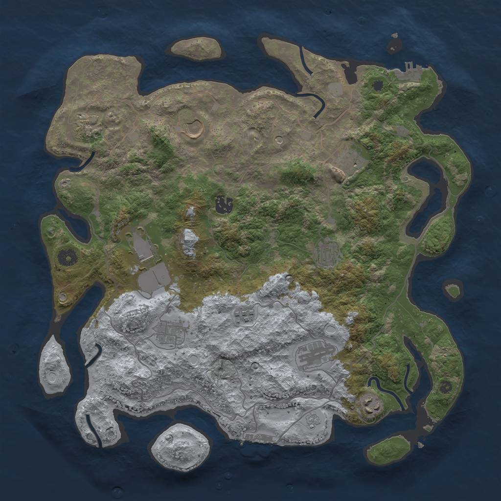 Rust Map: Procedural Map, Size: 4000, Seed: 55044151, 19 Monuments
